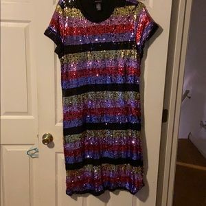 Multi-Colored short sleeve Dress